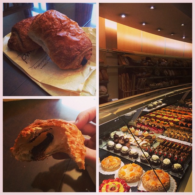 This kickass bakery is right across the street. Chocolate croissants fo days! @mcannata93