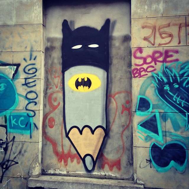 The raspiest pencil scratches #brussels #batman #streetart