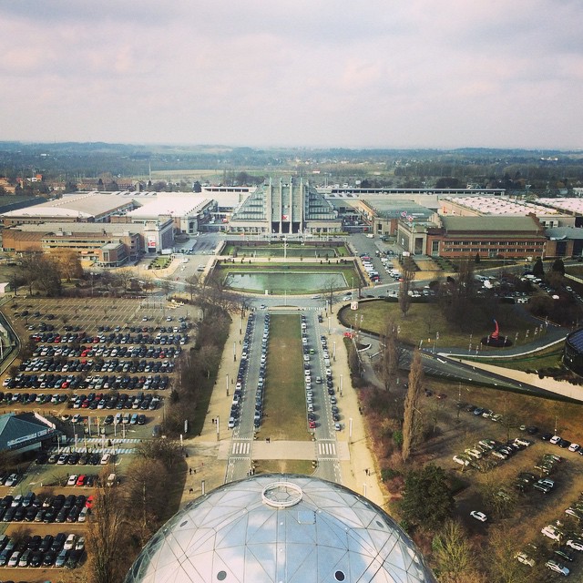 Atop the atomium and the Brussels bustle. #travel #view