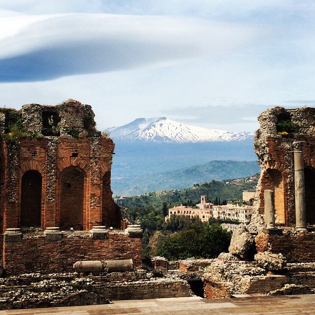 Etna from the east through a Grecian lens. #sicily #ancient